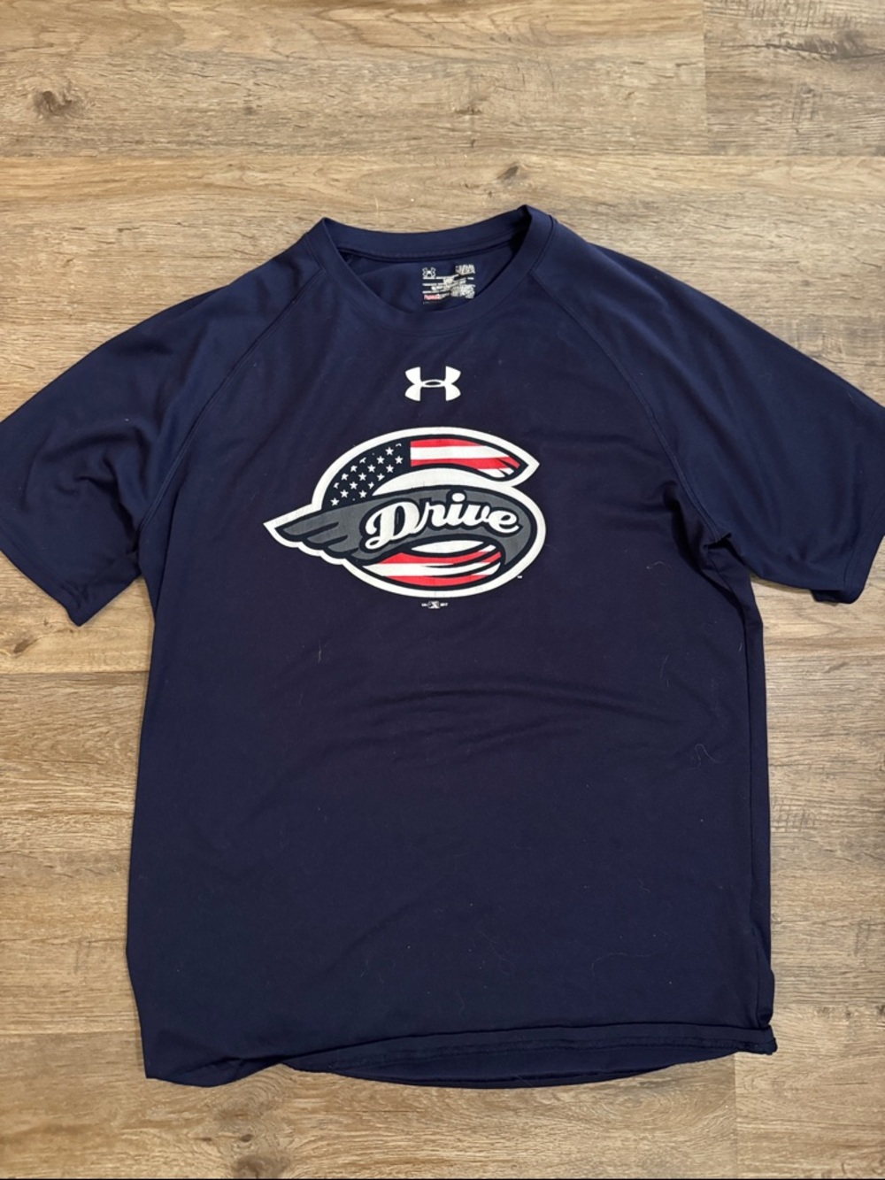 Under Armour Navy Short Sleeve 'Drive' Logo Performance Tee